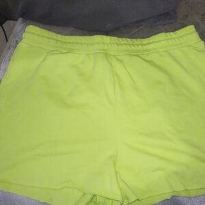 Women's Neon Yellow Shorts Size 3X Light Sweat Pant Material